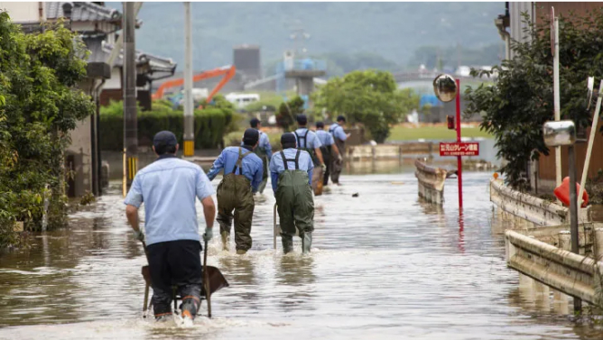 佐賀県の大雨による洪水の現場写真