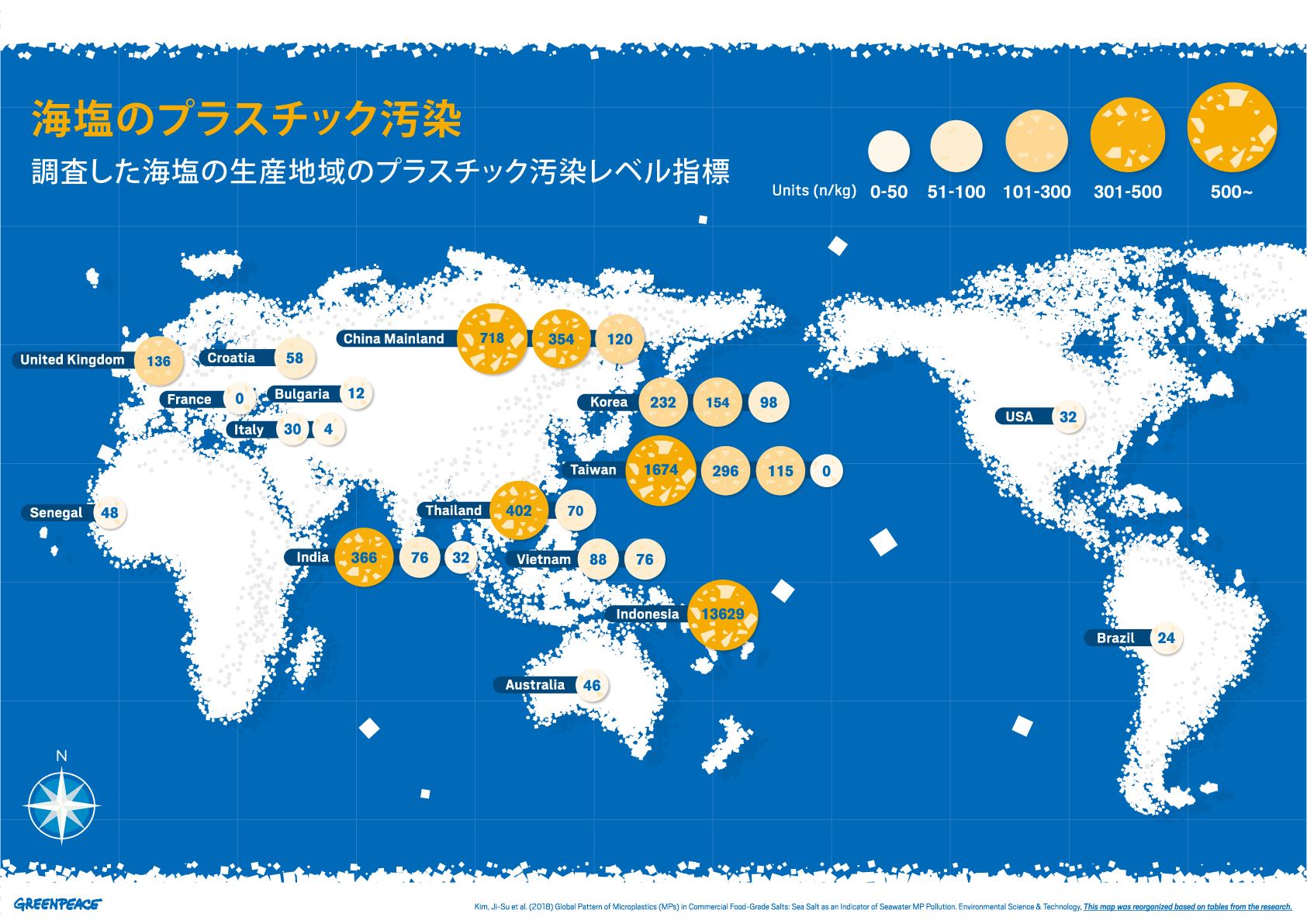 世界の塩ブランドのサンプル9割からマイクロプラ発見。プラ汚染に逃げ場なし！