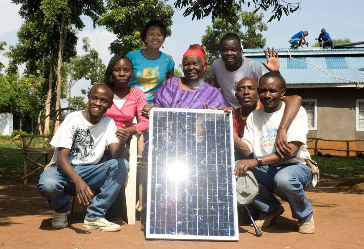 Mama Sara Obama at Solar Panels Installation in Kenya. © Richard  Dobson