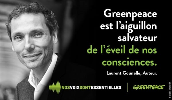 Laurent Gounelle soutient Greenpeace et la liberté d'expression
