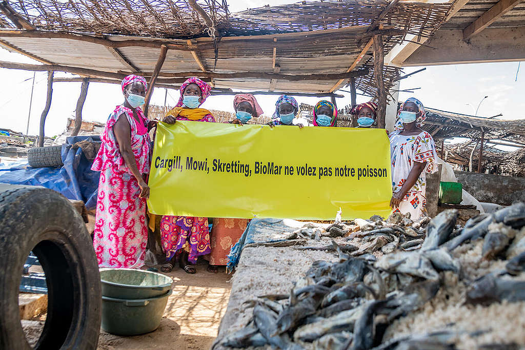 Fish Processors Protest in Mbour, Senegal. © Ibrahima Kebe Diallo / Greenpeace