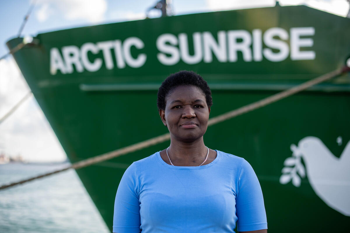 Activists by the Arctic Sunrise.