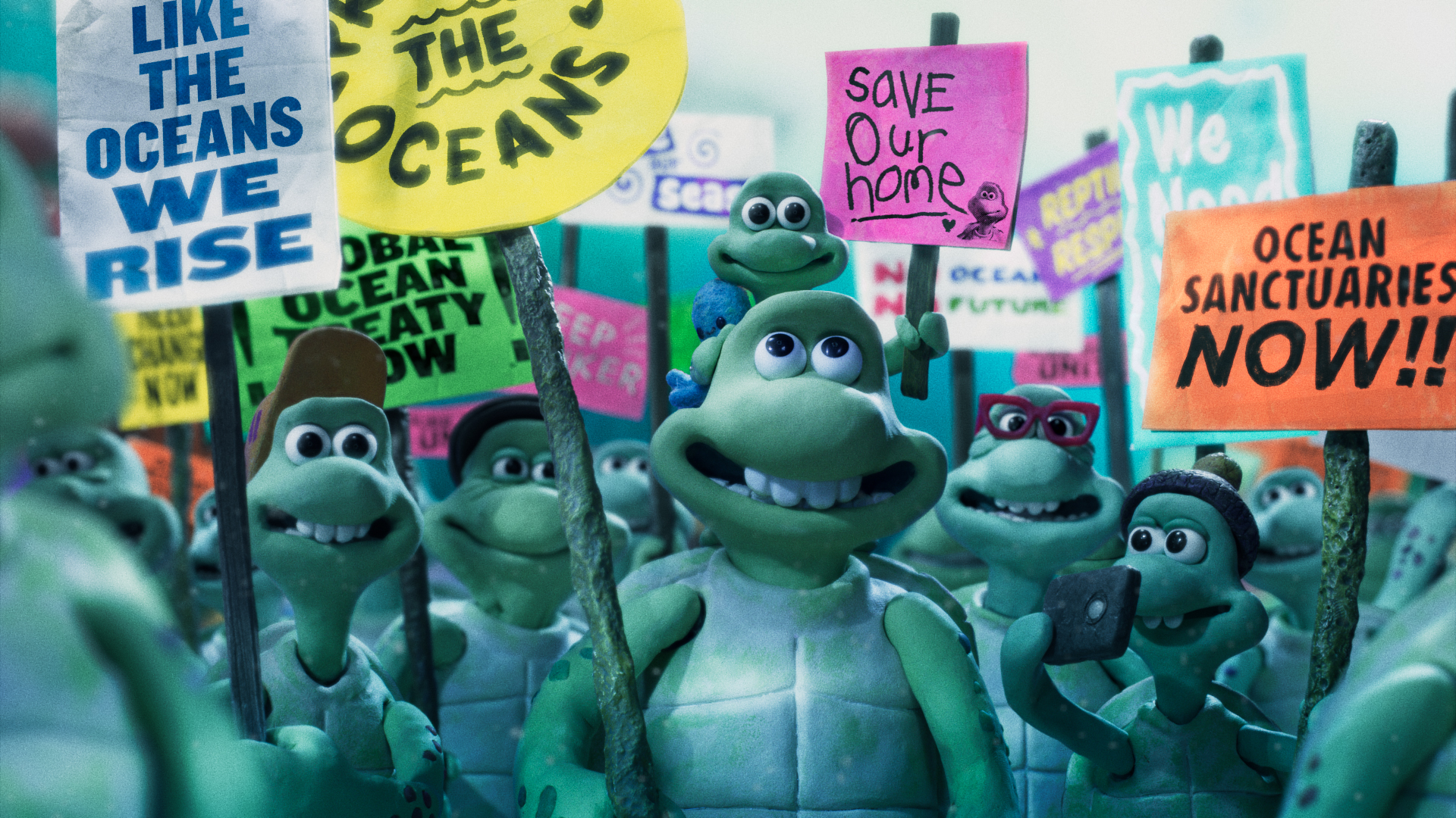 Video grab taken from the stop motion animation 'Turtle Journey', produced by Aardman Animations and Greenpeace UK to highlight the plight of the oceans.