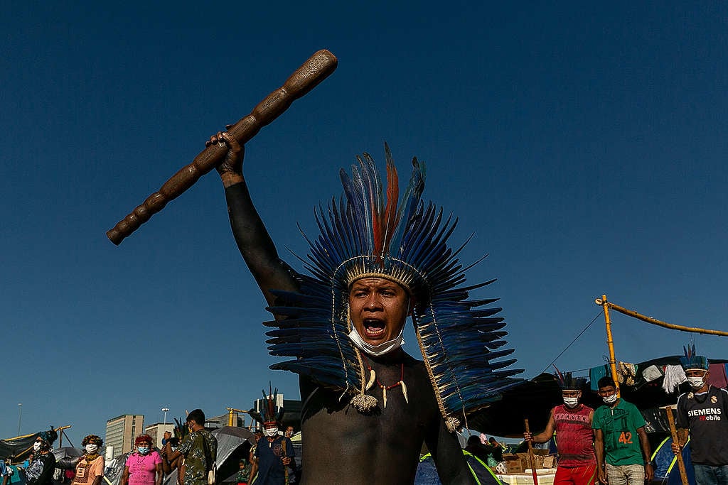 Six thousand Indigenous leaders from all over Brazil gather in Brasília from August 22nd to the 27th in the Struggle for Life camp. © Diego Baravelli / Greenpeace
