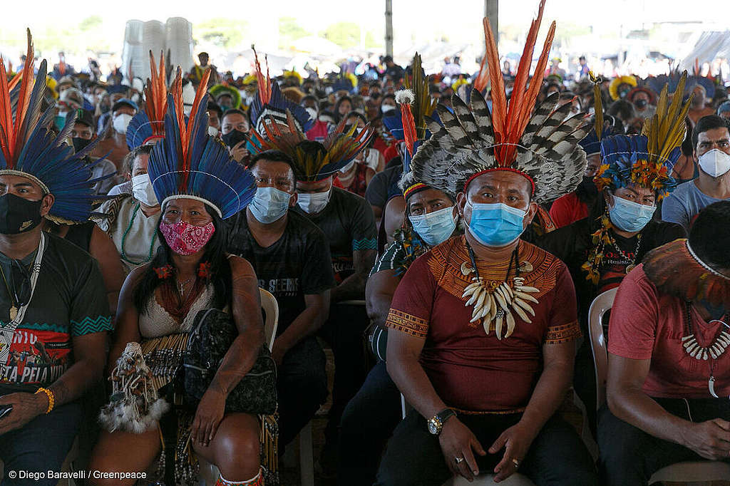 The demonstration is thought to be the biggest Indigenous protest in Brazil’s history. © Diego Baravelli / Greenpeace