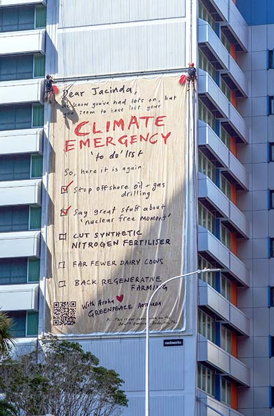 Giant crowdfunded note to PM on climate emergency anniversary 