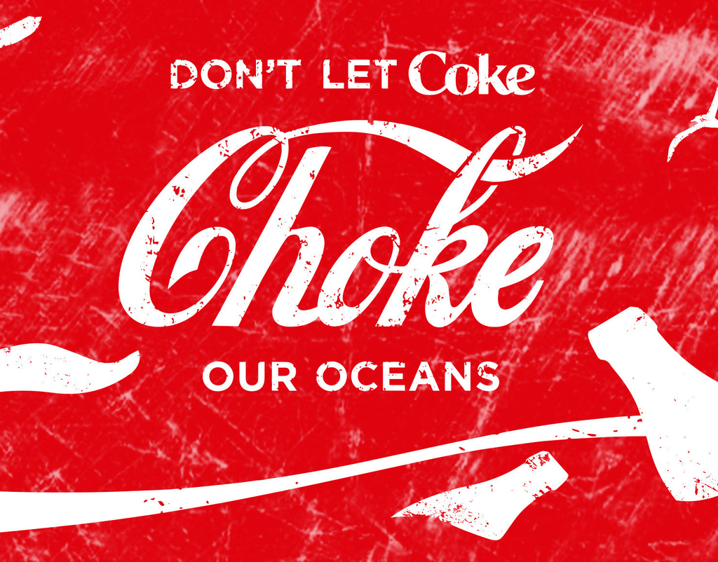 Don't let Coke CHOKE our oceans graphic