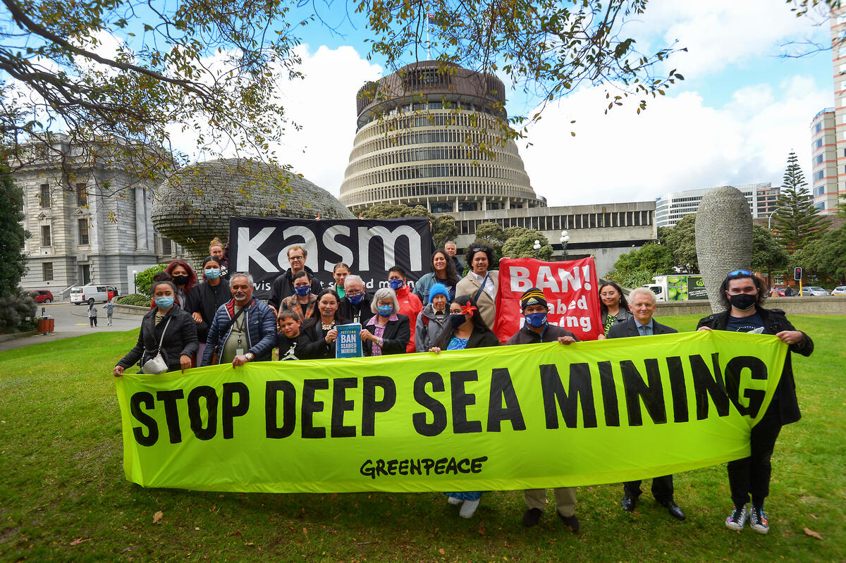 Ban Seabed Mining Petition Delivery in Wellington, New Zealand.
