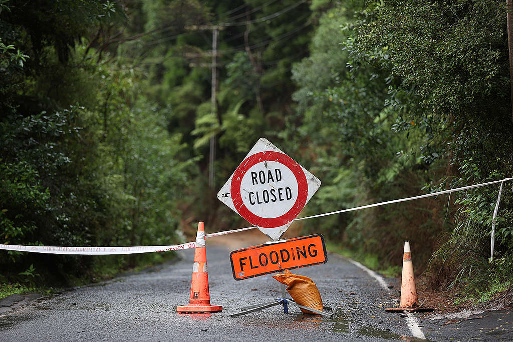 AUCKLAND, NEW ZEALAND - JANUARY 30: Konini Rd in Titirangi is closed with slips and flooding (Photo by Fiona Goodall/Getty Images)