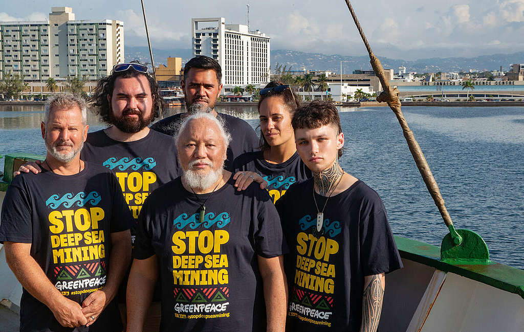 Greenpeace ship Arctic Sunrise arrived in Kingston early this morning. Joining the crew and Greenpeace delegation are Pacific activists campaigning on deep sea mining who have not previously been given a platform at the ISA meeting to express their views, despite this being a decision that could shape their future. These activists will participate as observers in the ISA meeting and will address governments directly
