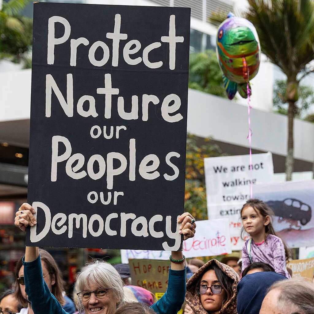 Placards from the March for Nature - Protect nature, our peoples, our democracy