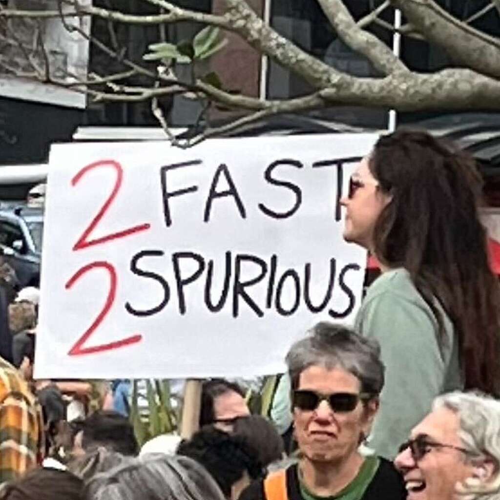 March for Nature placards - 2 Fast 2 Spurious