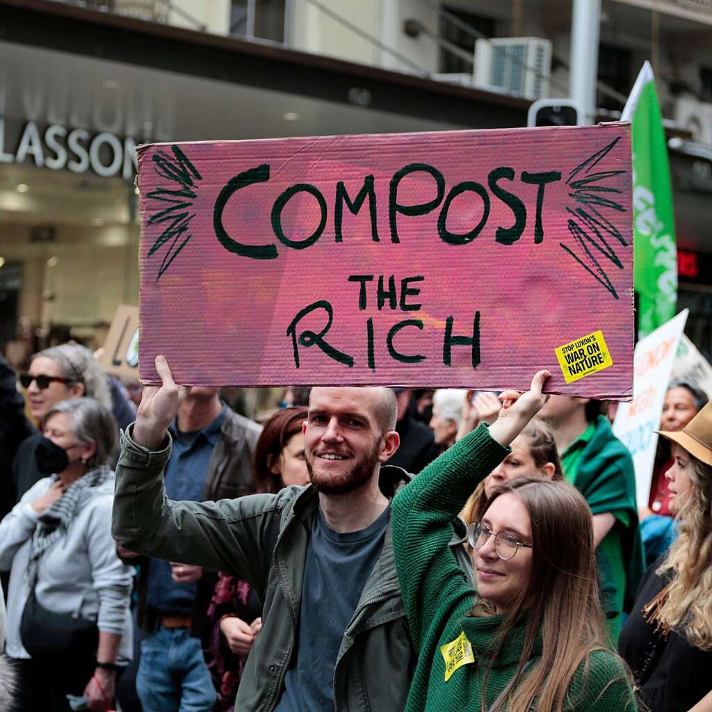 Placards from the March for Nature - Compost the Rich