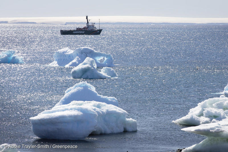 El barco de Greenpeace, Arctic Sunrise, ancló cerca de la base de investigación argentina Esperanza, donde, según se informó, el 6 de febrero de 2020 se registró la temperatura más alta jamás registrada en la Antártida, con un termómetro de la estación que marcaba 18,3 °C.