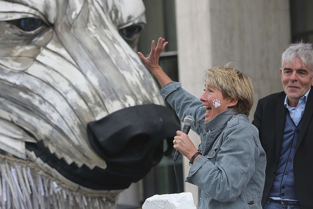 Emma Thompson celebra saída da Shell do Ártico.