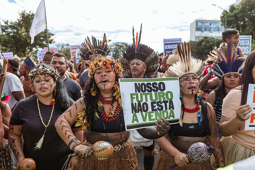 Free Land Camp 2023 in Brasilia, Brazil. © Tuane Fernandes / Greenpeace