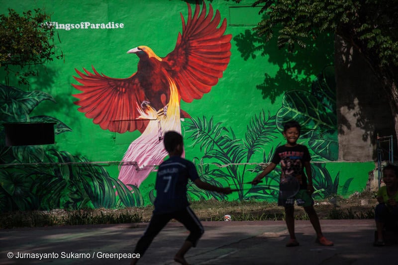 Peinture murale Wings of Paradise à Jakarta