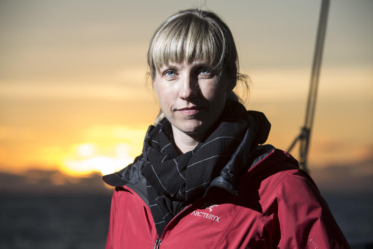 Christy Ferguson on Arctic Sunrise in Barents Sea. © Will Rose / Greenpeace
