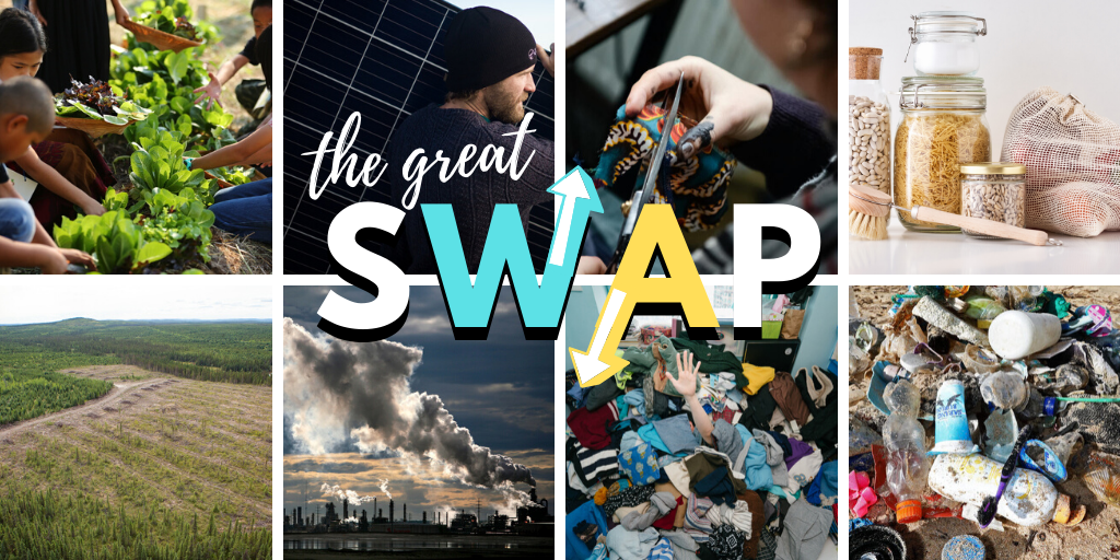 The great swap. We are living the change that can help win system change, action on climate change and a fair economy in the economic recovery after COVID-19. Bailouts for people, not polluters