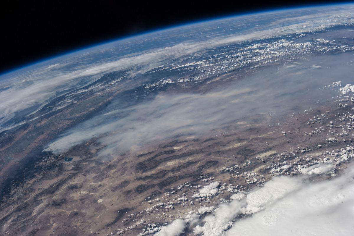 International Space Station Image of the Rim Fire in California. © NASA