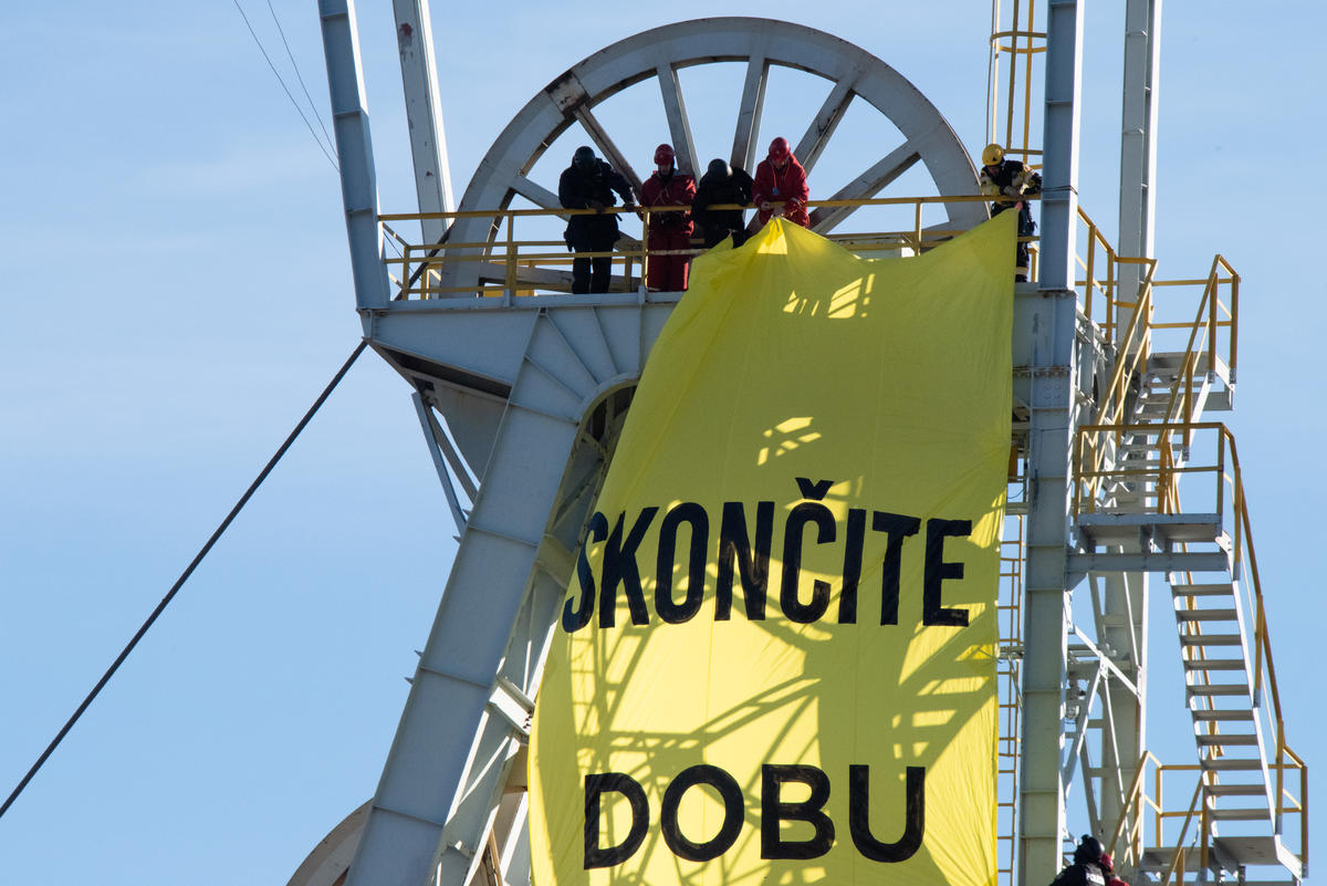 Action at Coal Mine in Nováky Slovakia. © Tomas Halasz