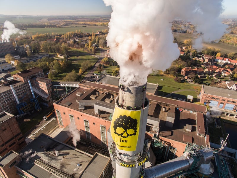 Greenpeace-aktion på Tysklands ældste kulkraftværk