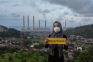 Clean Air Now Photo Op in Banten. © Rendra Hernawan / Greenpeace