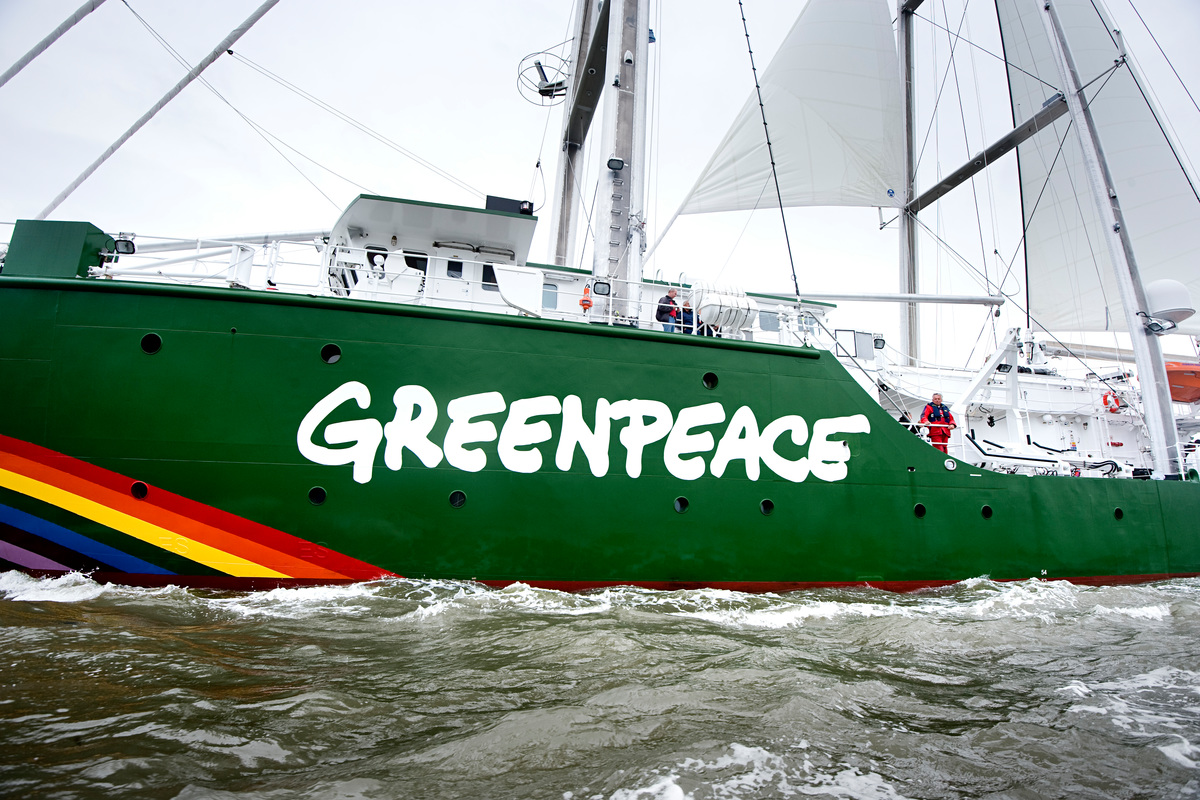 Rainbow Warrior III Sea Trials. © Oliver Tjaden / Greenpeace