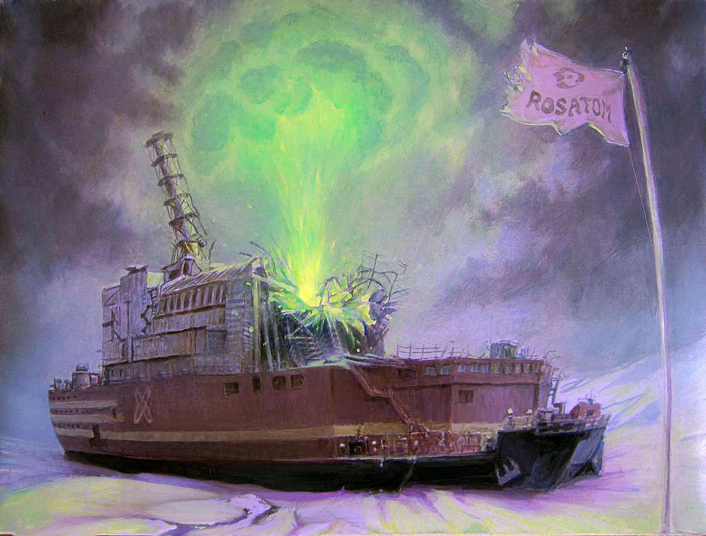 Floating Chernobyl Illustration. © Denis Lopatin / Greenpeace