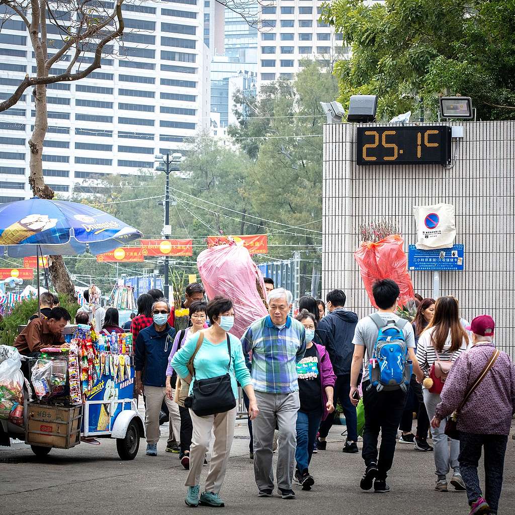 2020年的農曆年前，香港的氣溫猶如初夏。© Pak Chai Tse / Greenpeace