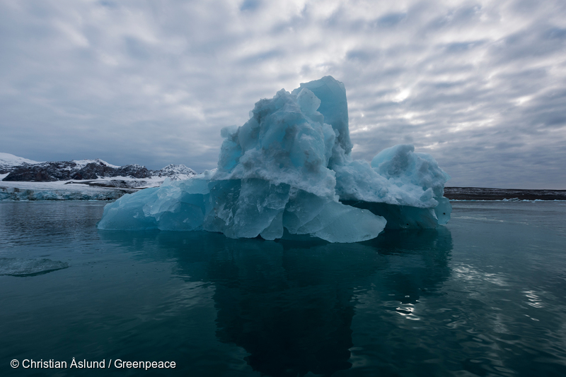 9/9 2014, Fjortonde julibreen, Svalbard.Blue ice from retreating glacier Fjortonde julibreen on Svalbard.
