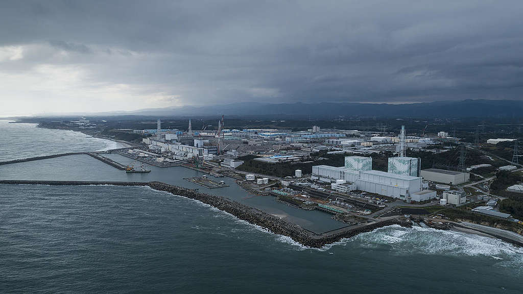 福島第一核電廠事故餘波未了，日本政府有意把最少123萬噸對人體及海洋有害的核廢水釋出太平洋。 © Christian Åslund / Greenpeace