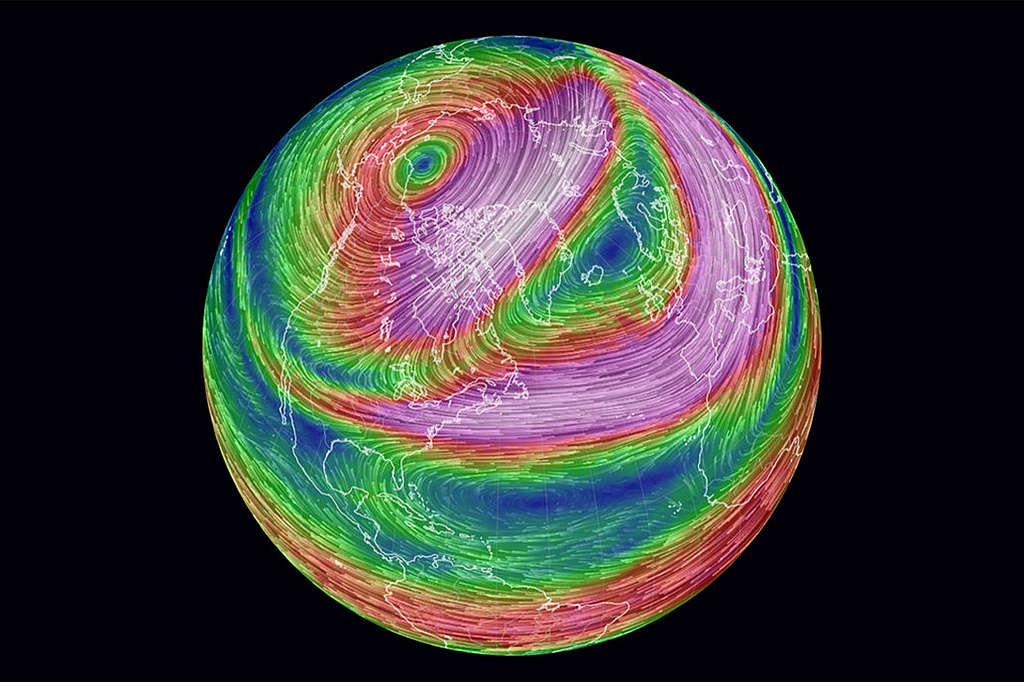 極地渦旋示意圖。 © earth.nullschool.net
