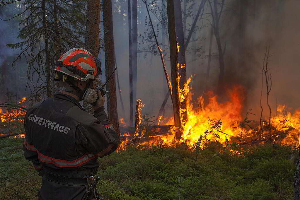 32：危機燒到埋身之時，不如少說話多做事。2020年7月，綠色和平雨林救火隊深入俄羅斯烏拉爾山（Ural Mountains）自然保護區，聯同當地消防員築起防火線，經過12日灌救後守住珍貴針葉林防線。不過，長命火也要長命救，俄羅斯辦公室持續推動當局修訂「控制區」（control zone）政策，縮減因成本考量而放任燃燒的森林面積。
