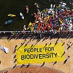 人們支持生物多樣性！呼籲世界領導人在聯合國生物多樣性公約會議上承認和尊重原住民和本土社區的權利。© Greenpeace