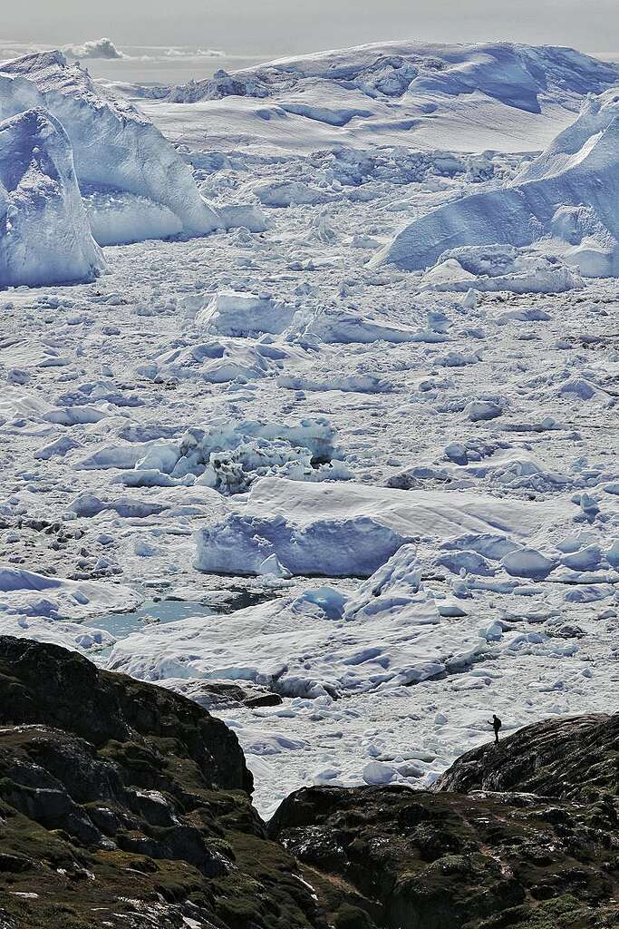 格陵蘭其中一個主要的出口冰川 - Jakobshavn Isbrae。 © Wilson Cheung 