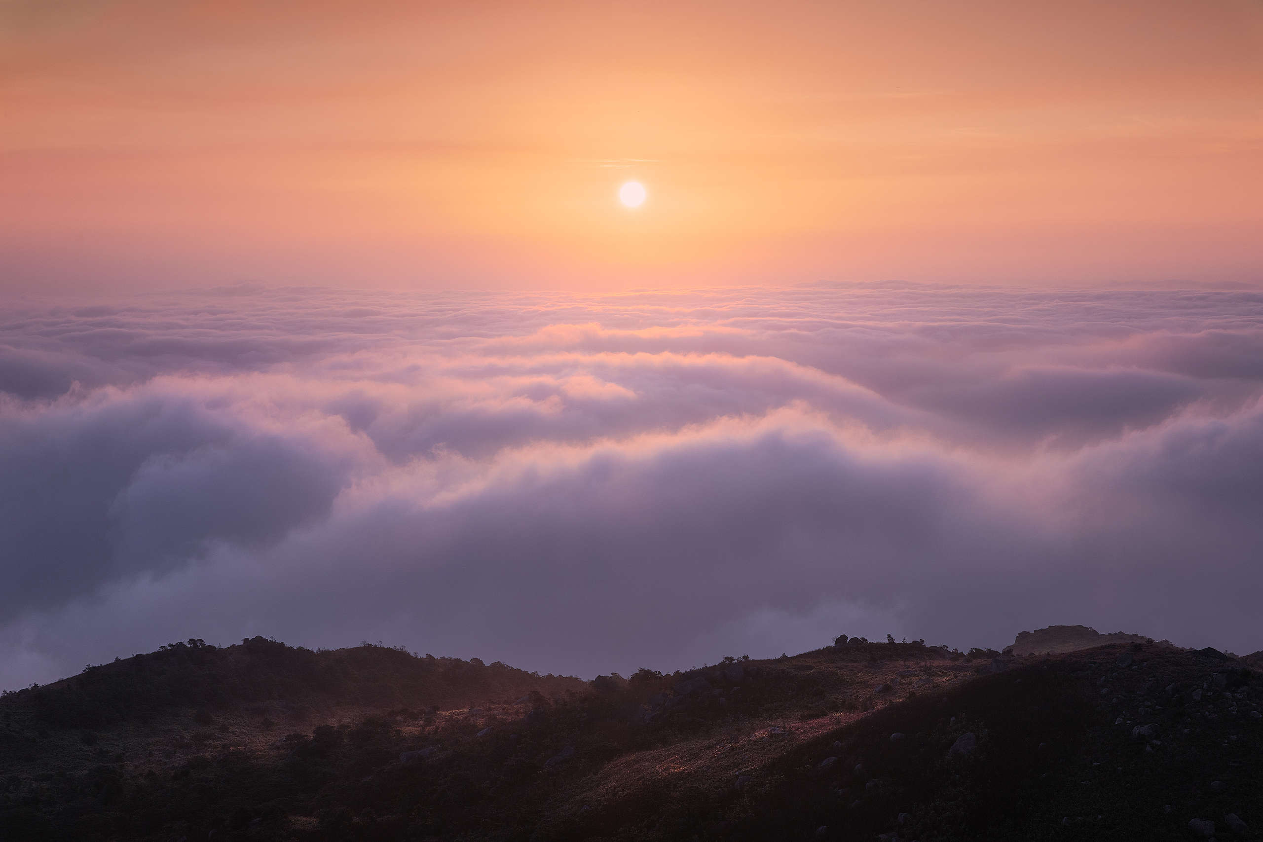 春季大帽山的雲海日出景致。© Kelvin Yuen