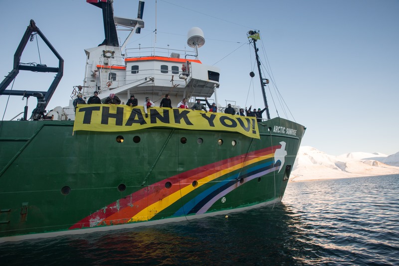 極地曙光號已經啟程前往印度洋展開2021年首個巡航任務，船員特意答謝過去一年你和眾多海洋守護者的支持！ © Greenpeace
