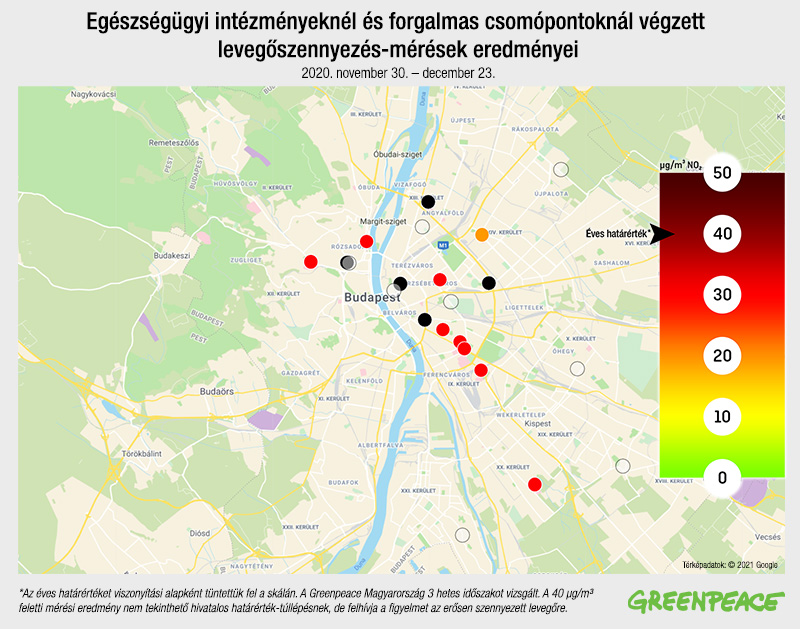 A koronavírusos betegeket ápoló kórházaknál jóval szennyezettebb a levegő,  mint a hivatalos mérőállomásoknál - Greenpeace Magyarország
