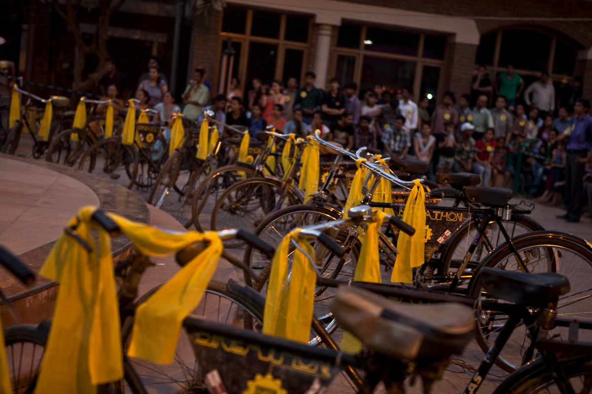 “Switch on the Sun” Bike-a-Thon in Delhi. © Sudhanshu Malhotra
