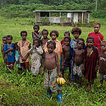 Children in the Village of Gibidai. © Greenpeace / Jeremy Sutton-Hibbert