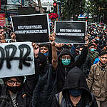 Students Protest against Omnibus Law in Bandung. © Rezza Estily / Greenpeace