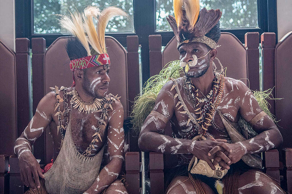 Awyu Tribe Testify at Administration Court Jakarta. © Muhammad Adimaja / Greenpeace