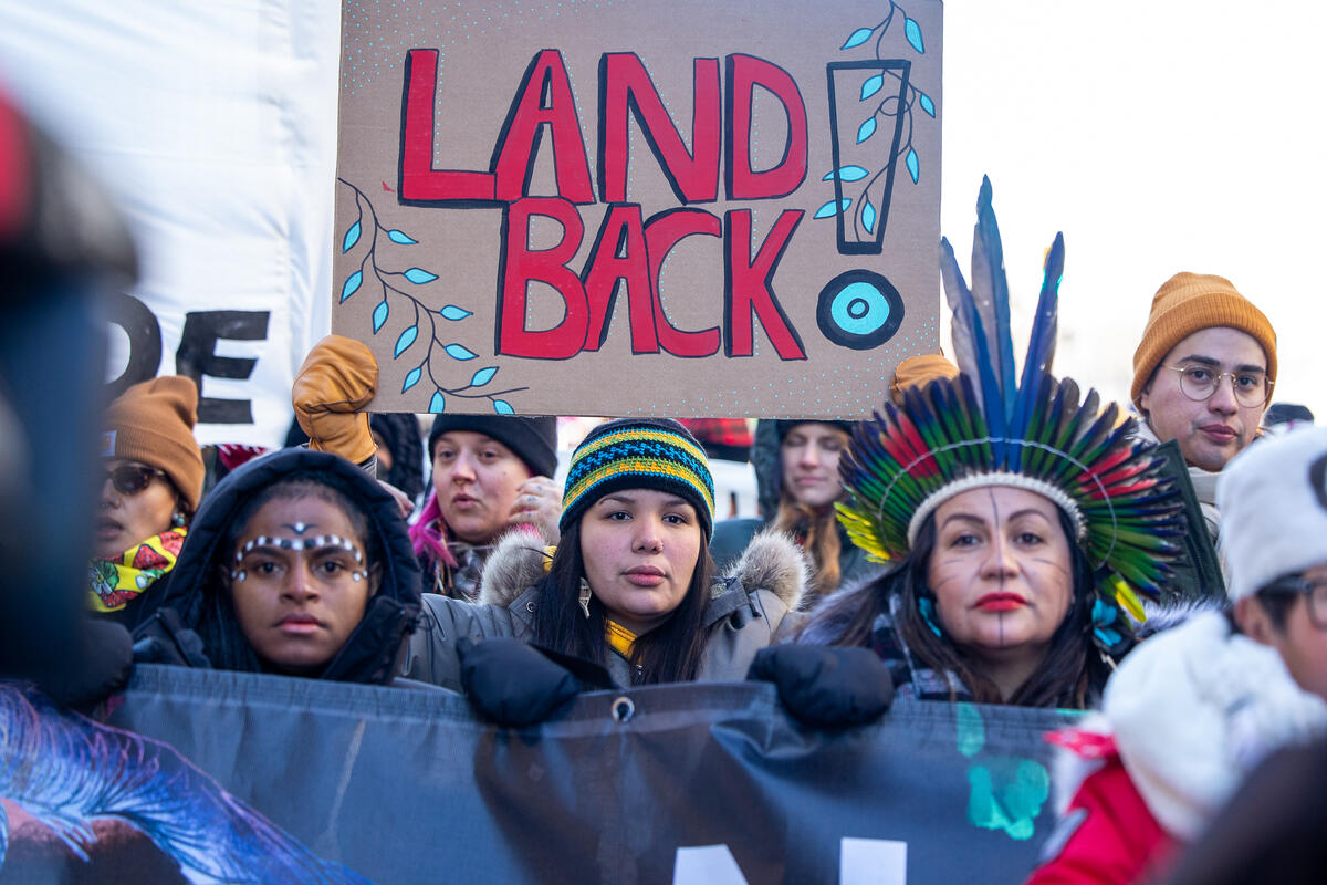 Great March led by Indigenous leaders for Biodiversity and Human Rights during COP15. © Greenpeace / Toma Iczkovits