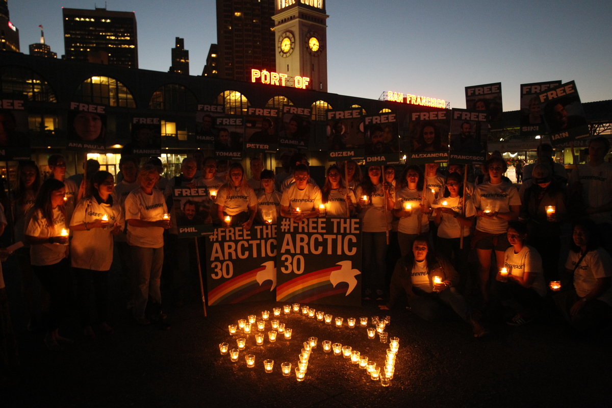 'Arctic 30' Global Day of Solidarity in San Francisco © Mathew Sumner / Greenpeace