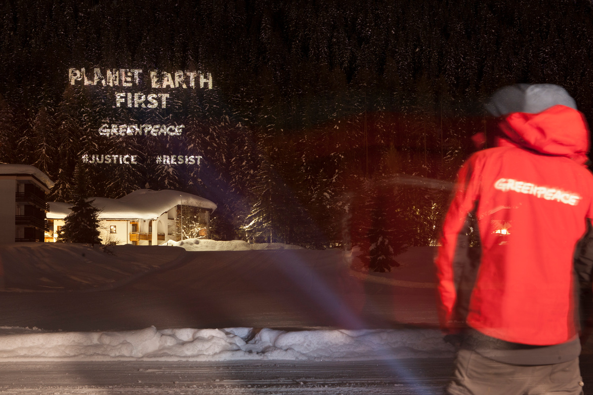 Greenpeace Justice Activity at the World Economic Forum in Davos