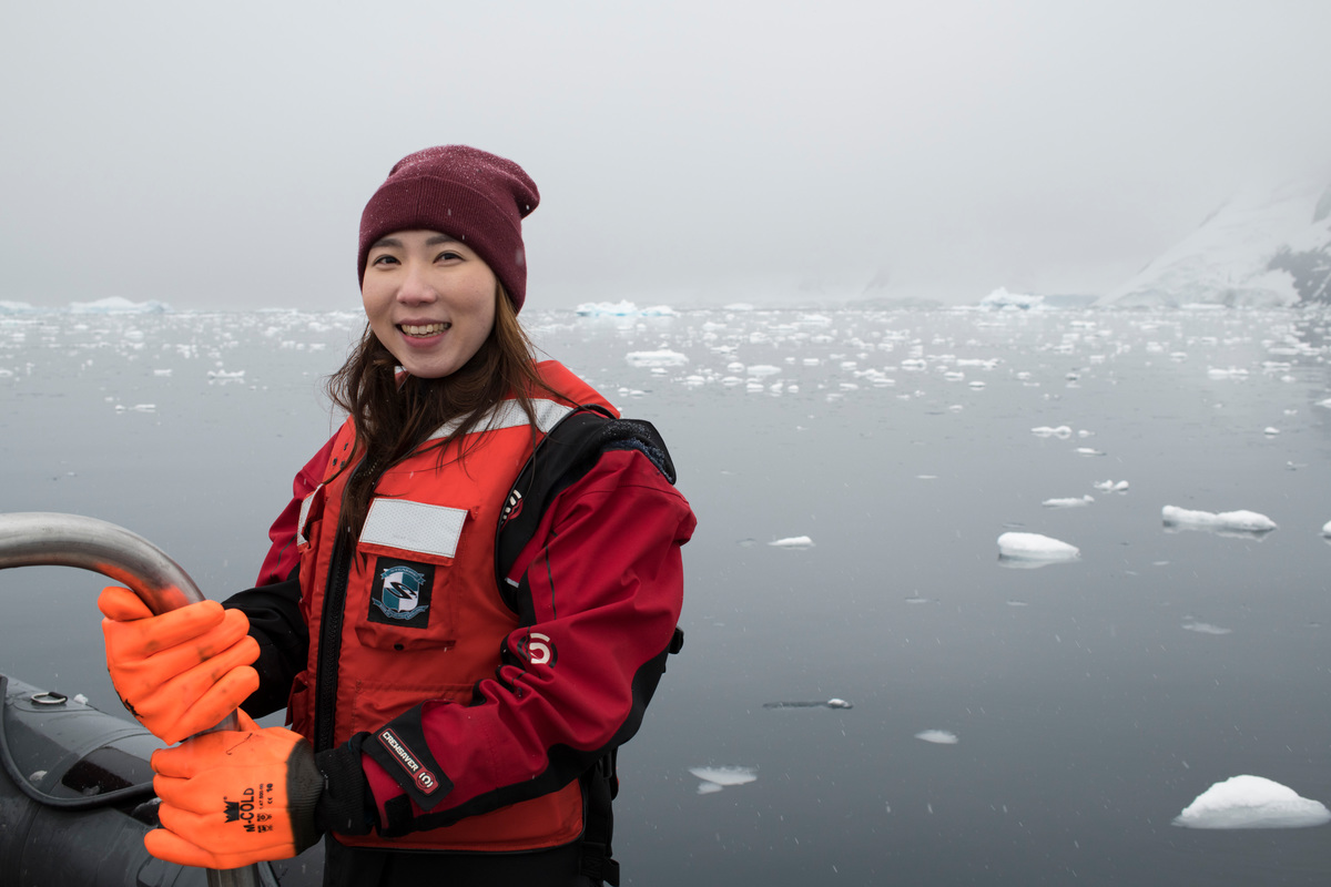 Jenny Hyun in the Antarctic © Daniel Beltrá / Greenpeace