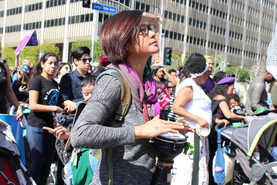 Nityalila Saulo at the Women's March in LA
