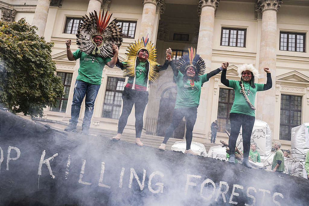 Protest Action at the Consumer Goods Forum (CGF) Global Summit in Berlin. © Kevin McElvaney / Greenpeace