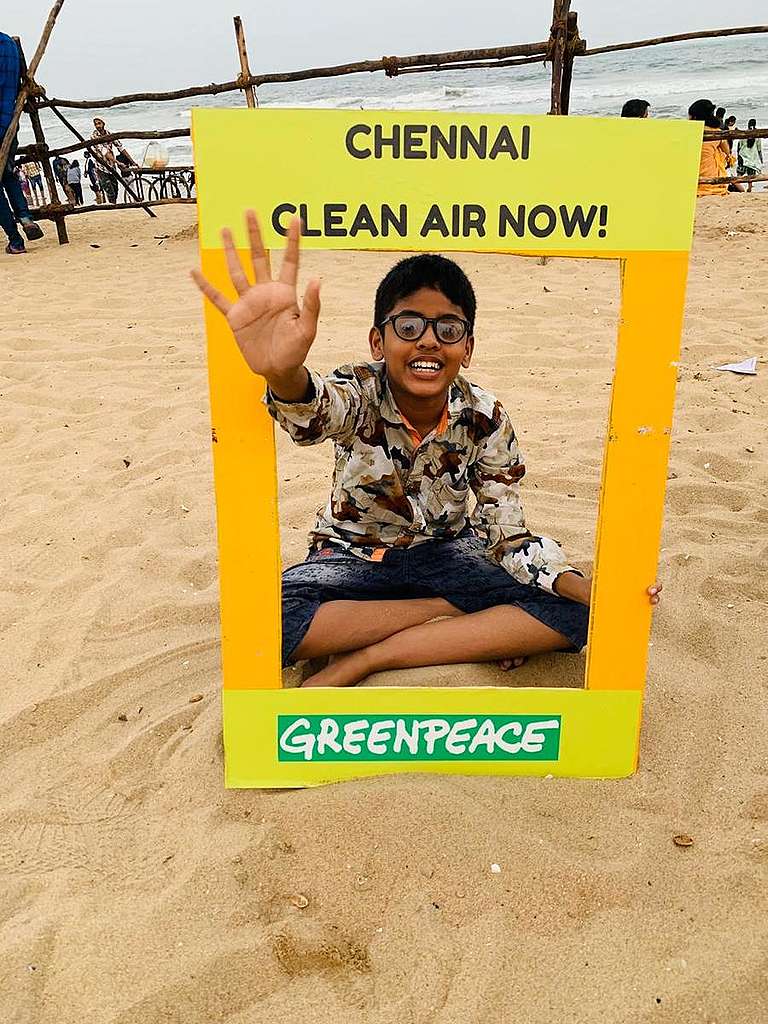 Air Pollution Activity in Chennai, India. © Greenpeace